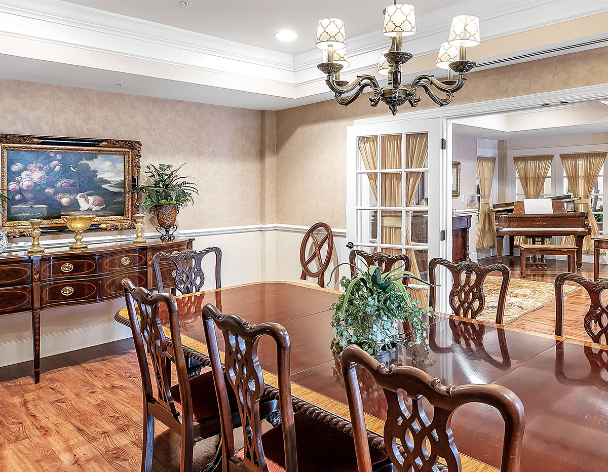 Catering for personal entertaining is available in the private dining room.